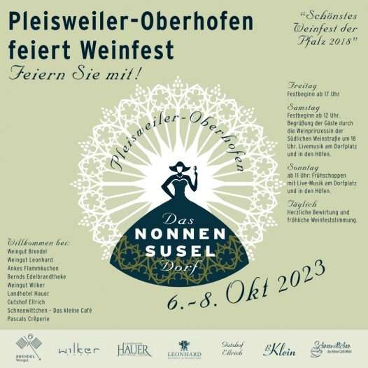 Weinfest in Pleisweiler-Oberhofen vom 06. – 08.10.2023